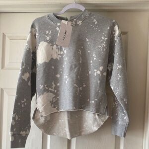 Frame Denim Splatter Gray and White Sweatshirt Sz XS.  NWT. Box11